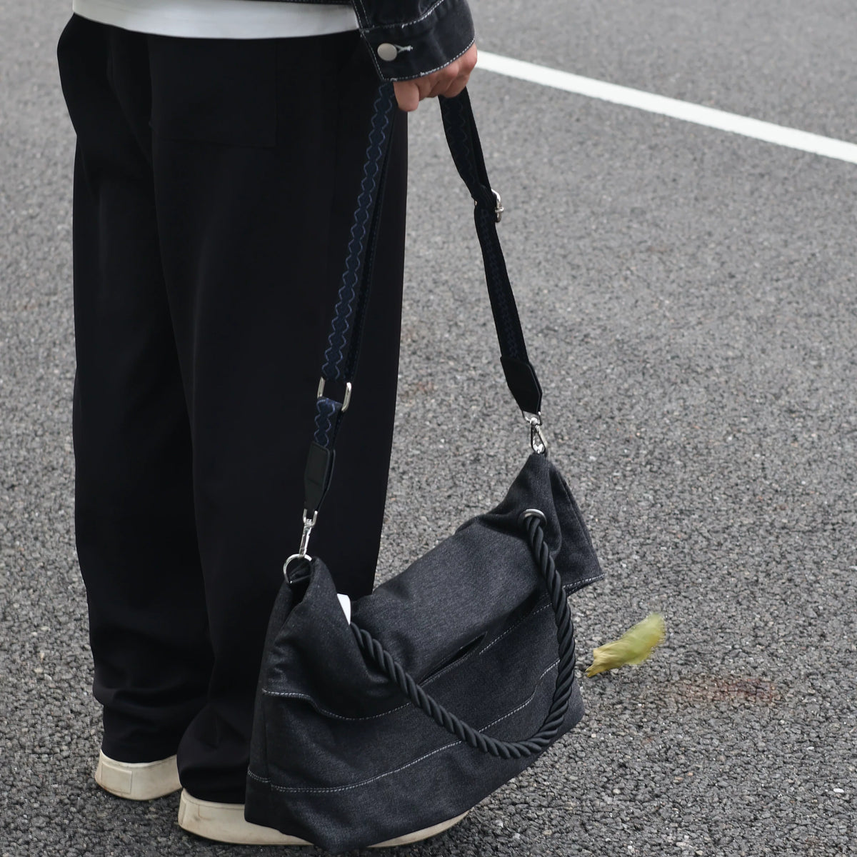 Men's Denim Large Casual Shoulder Crossbody Bag