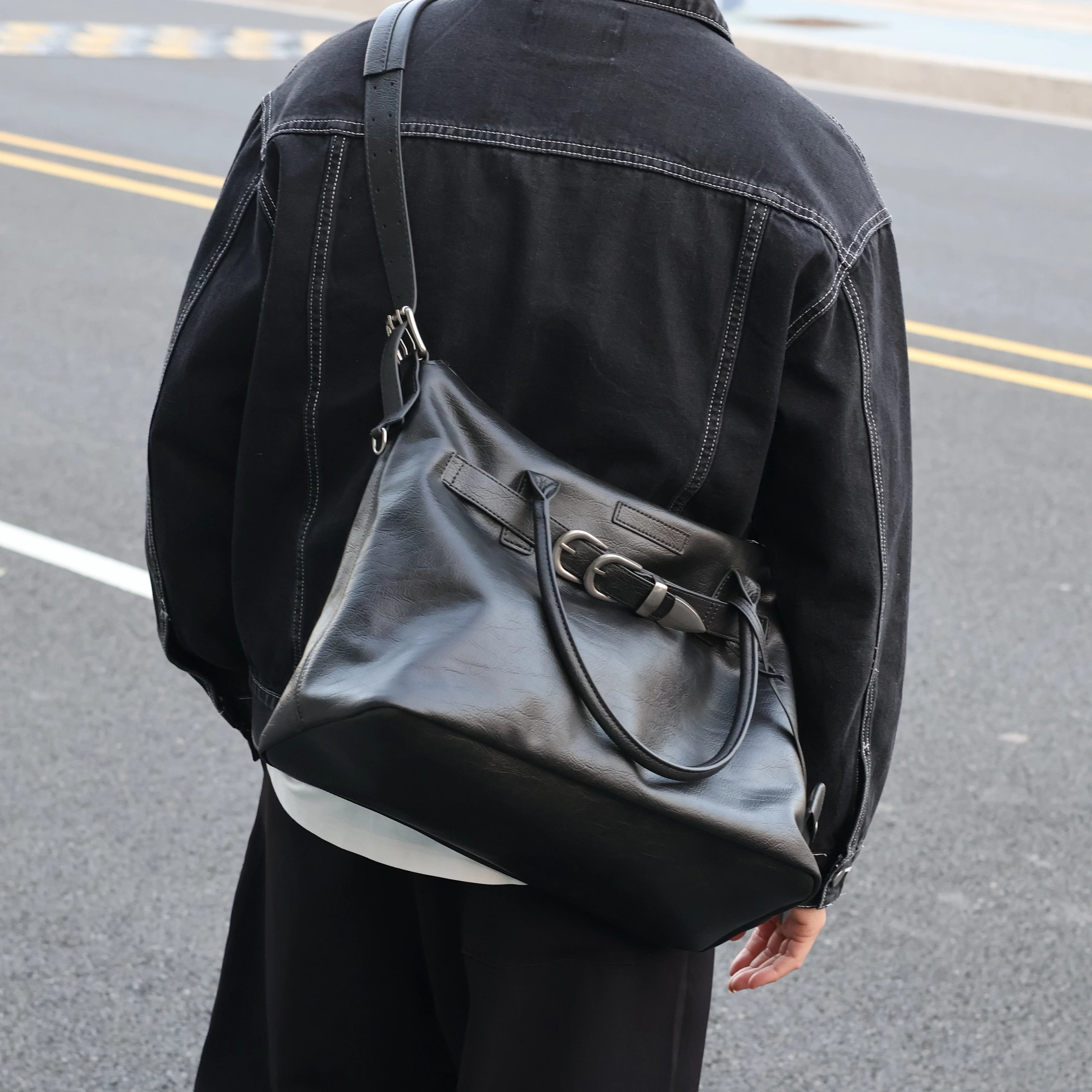 Men's Soft Synthetic Leather Large Casual Shoulder Crossbody Bag