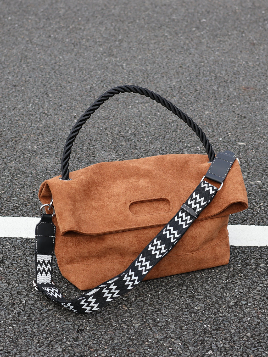 Men's Suede Large Casual Shoulder Crossbody Bag
