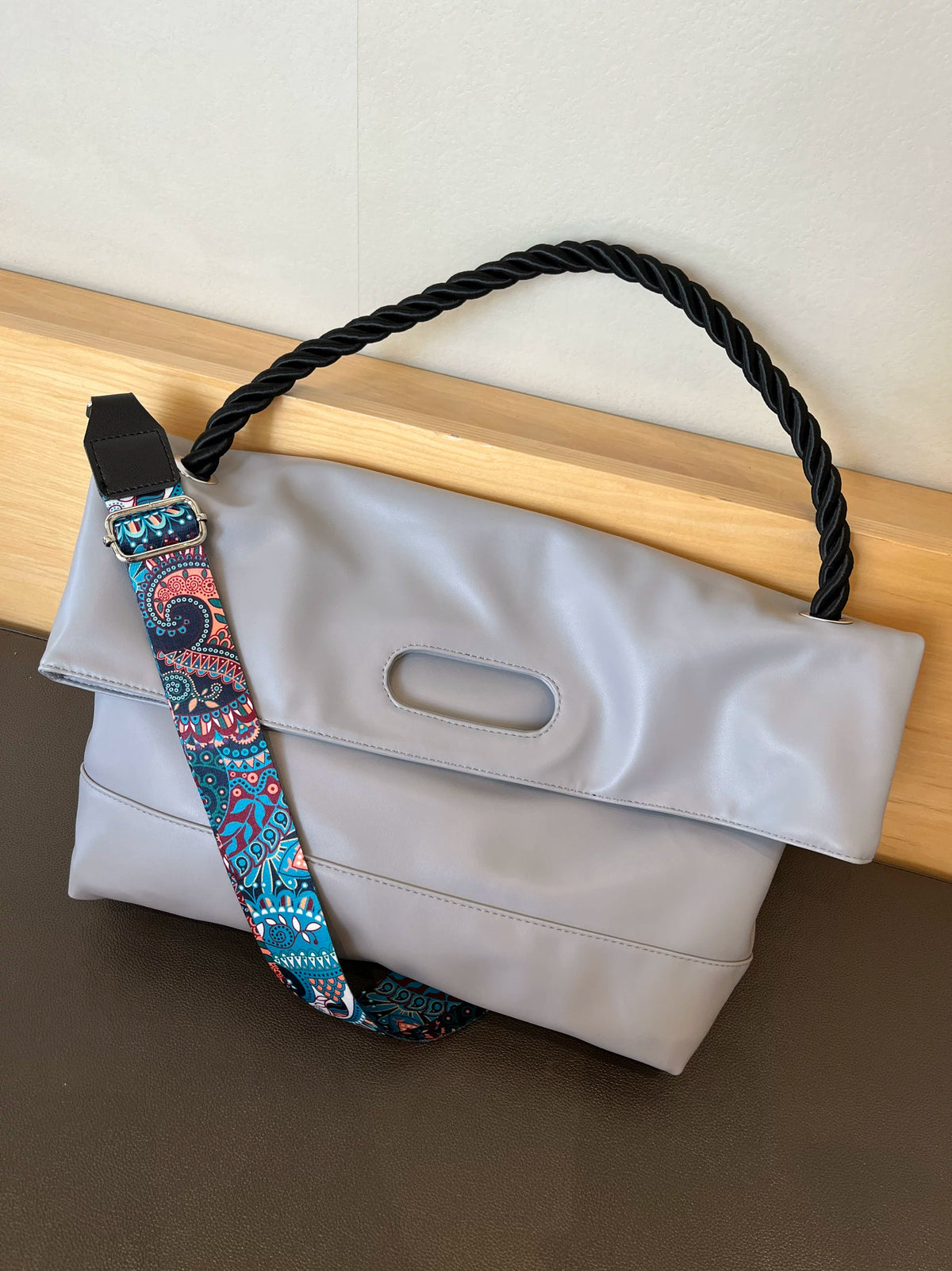 Men's Soft Faux Leather Large Casual Commuter Crossbody Bag