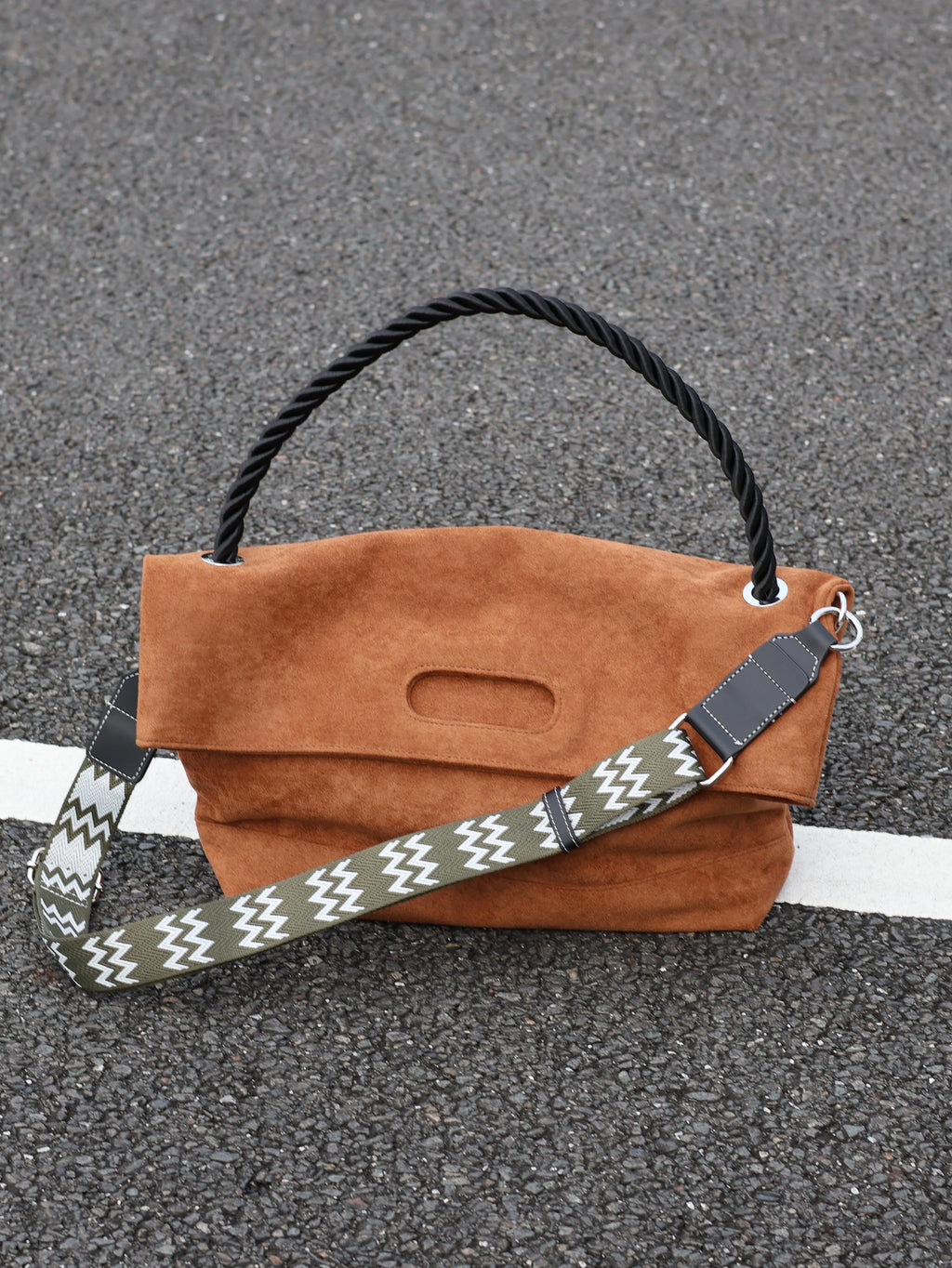 Men's Suede Large Casual Shoulder Crossbody Bag