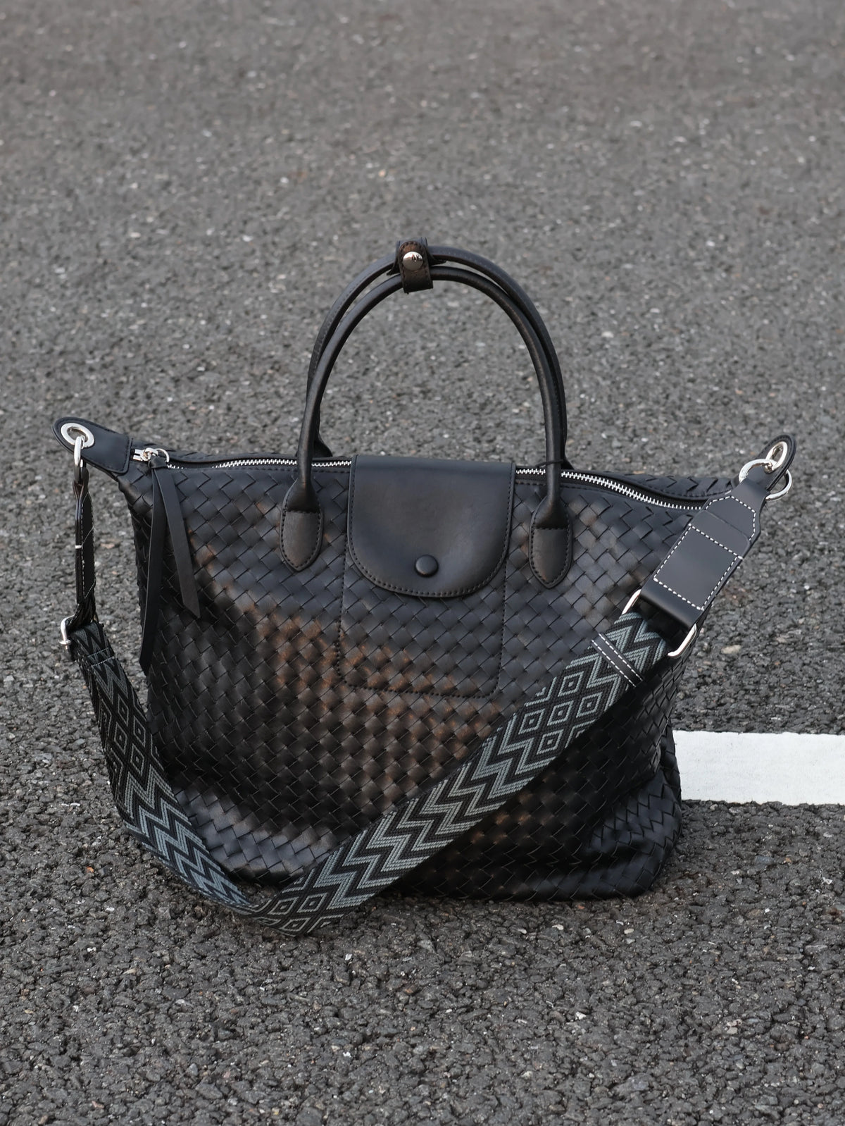 Men's Large Casual Woven Dumpling Crossbody Bag