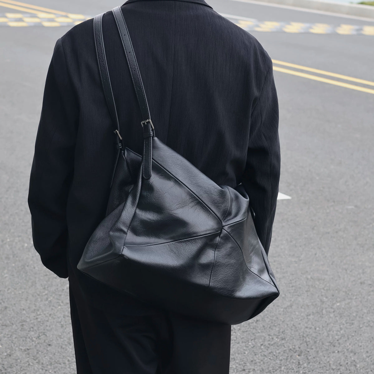 Men's Soft Synthetic Leather Large Casual Shoulder Crossbody Bag
