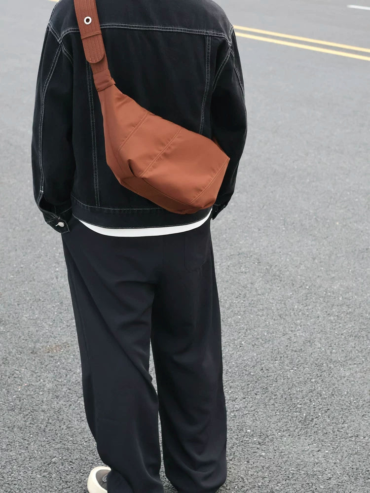 Men's Oxford Casual Commuter Dumpling Crossbody Bag