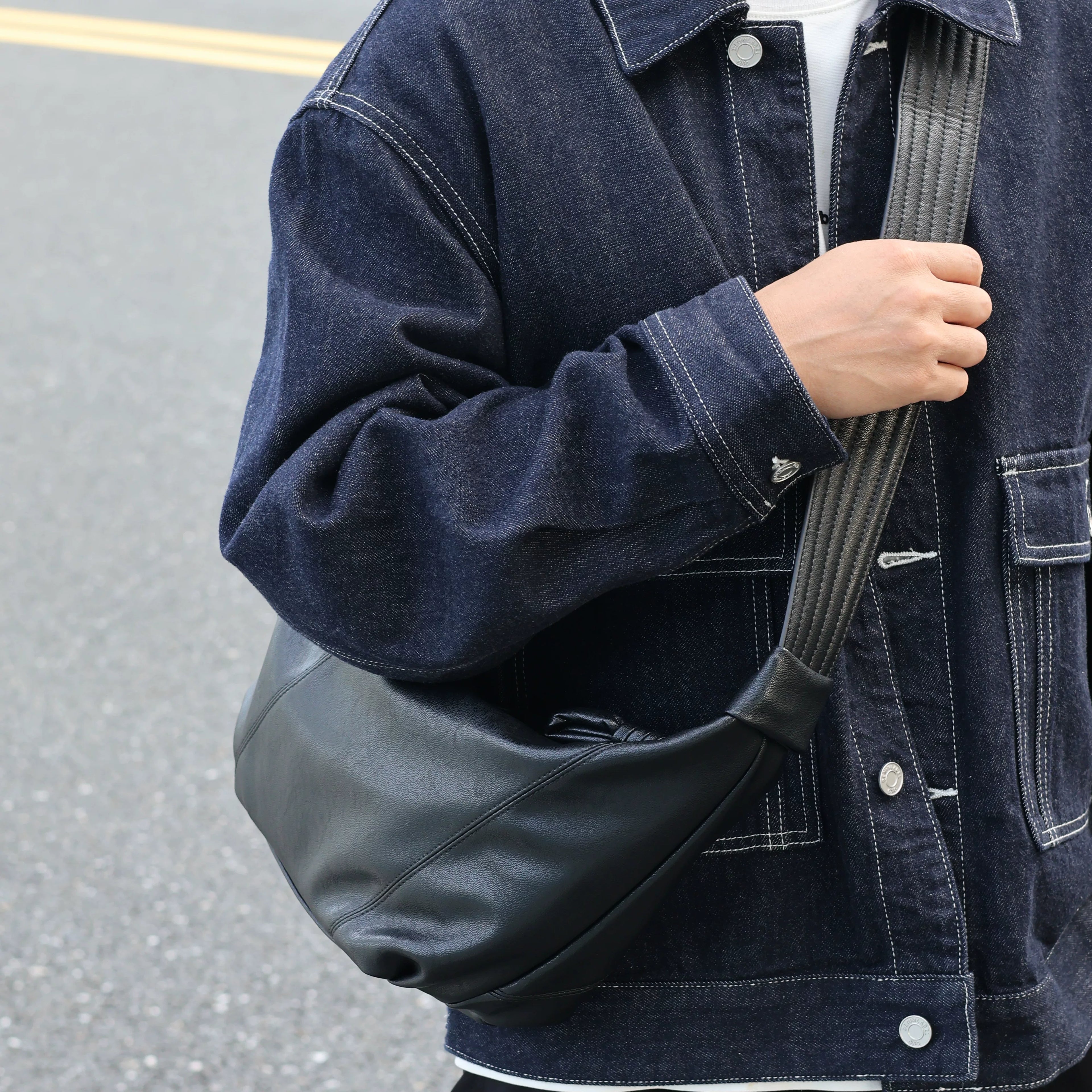 Men's Synthetic Leather Casual Shoulder Crossbody Chest Bag