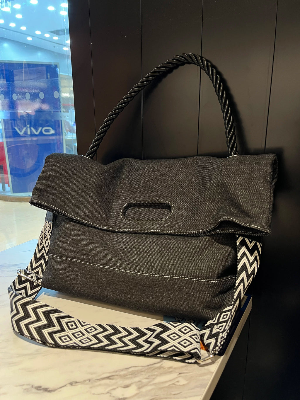 Men's Denim Large Casual Shoulder Crossbody Bag