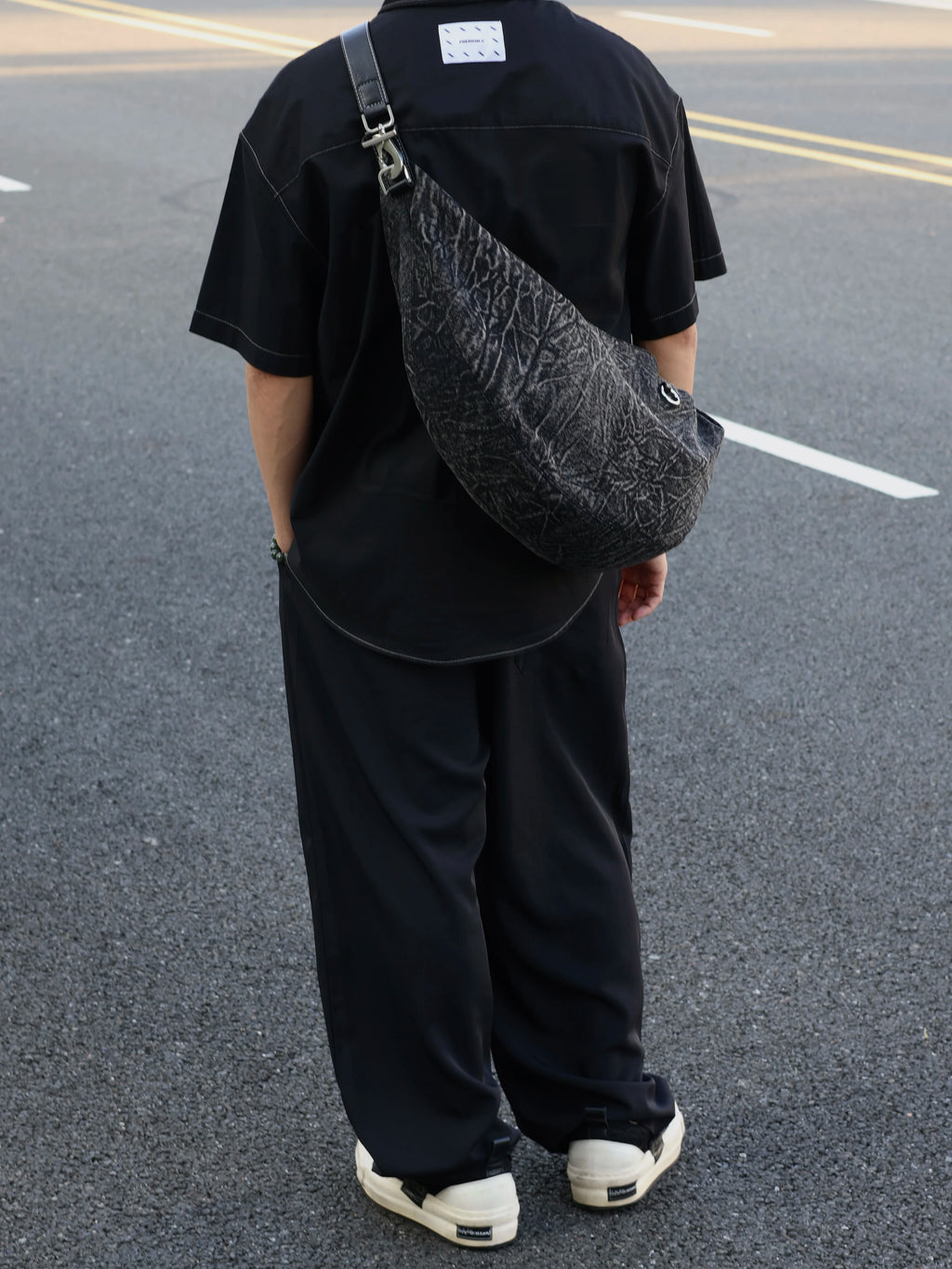 Men's Denim Casual Dumpling Crossbody Bag
