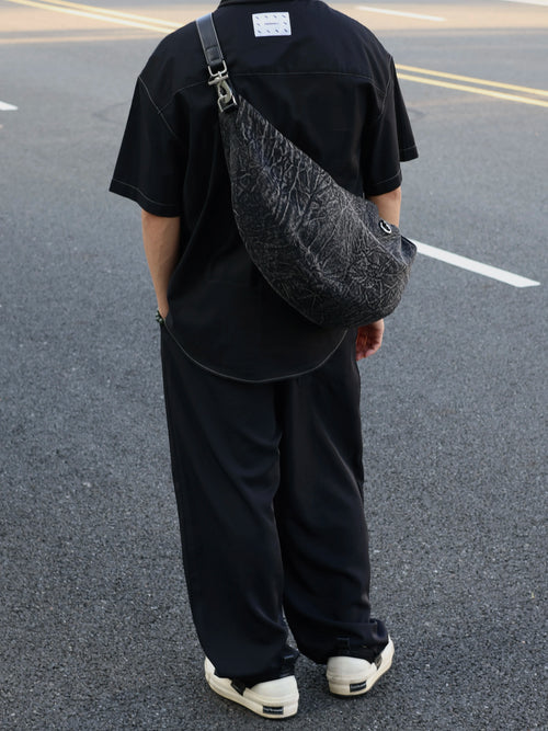 Men's Denim Casual Dumpling Crossbody Bag