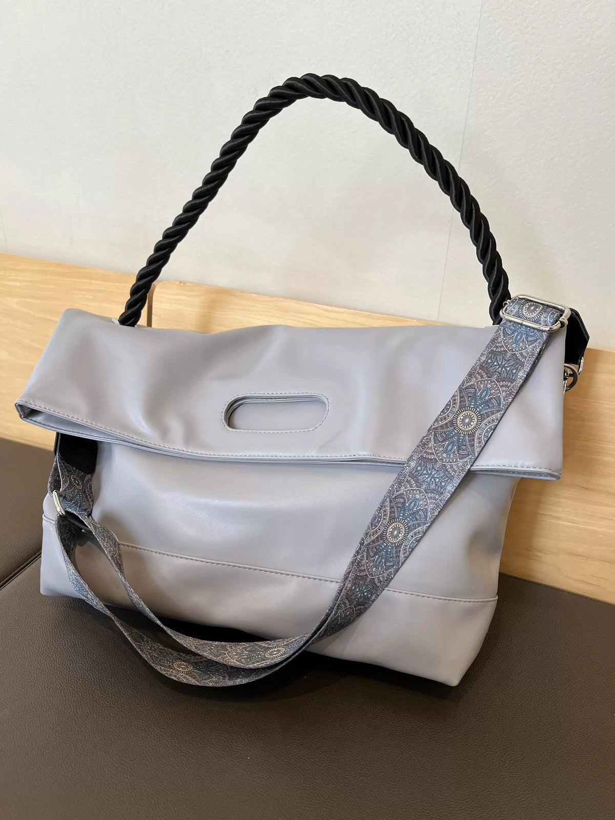 Men's Soft Faux Leather Large Casual Commuter Crossbody Bag