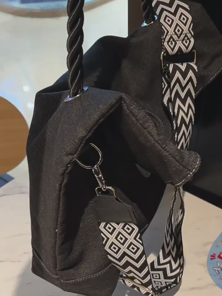 Men's Denim Large Casual Shoulder Crossbody Bag