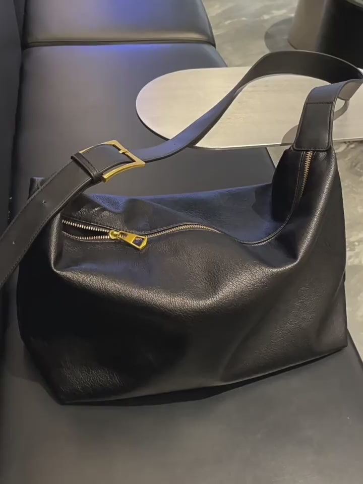 Men's Soft Synthetic Leather Large Casual Shoulder Crossbody Bag